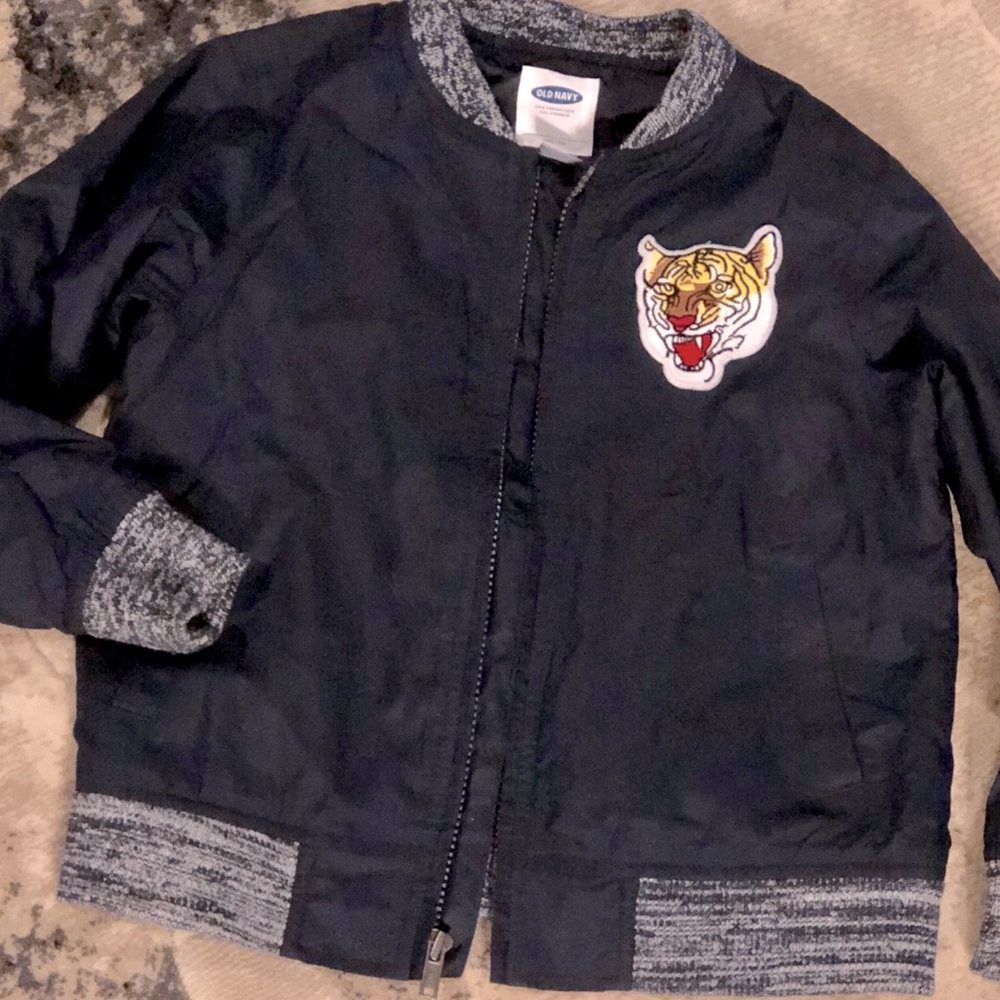 Boys Old Navy Zip Up Tiger Bomber Jacket Sz XS (5) - Picture 1 of 7